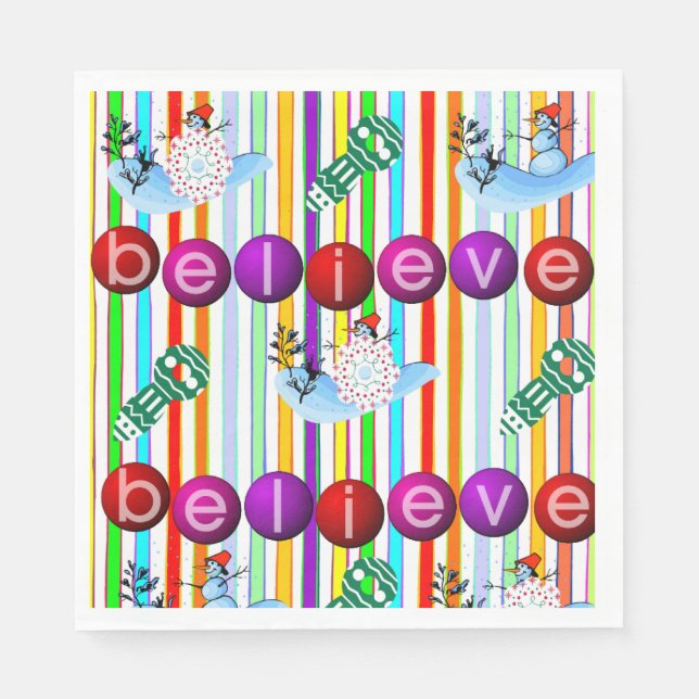 Christmas Paper Napkins, Snowman  Napkin (Front)