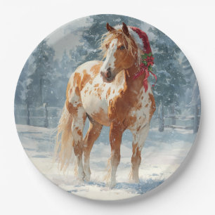 Christmas Paper Plate / Beautiful Appalossa Horse 