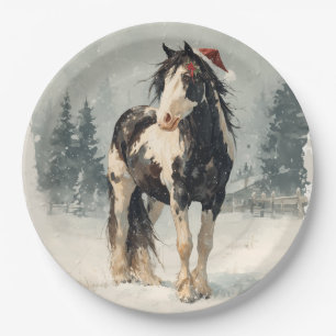 Christmas Paper Plate / Beautiful Paint Horse 