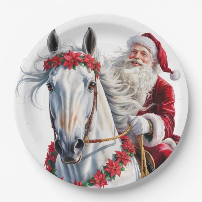  Christmas Paper Plate for Horse Lovers (Front)
