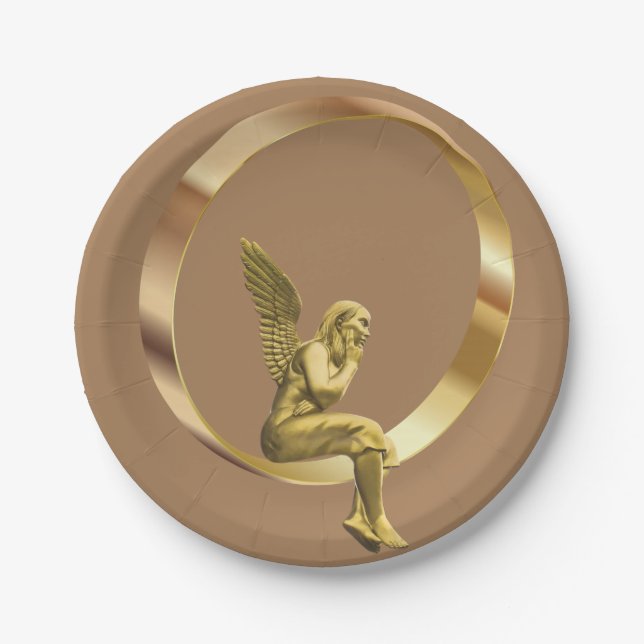 Christmas Paper Plates, Angel Plate (Front)
