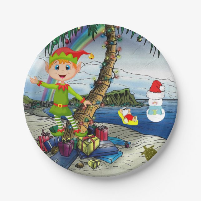 Christmas Paper Plates, Elf Plate (Front)