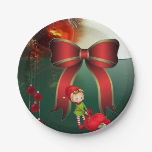 Christmas Paper Plates, elf Plate