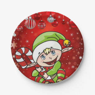 Christmas Paper Plates, Elf Plate