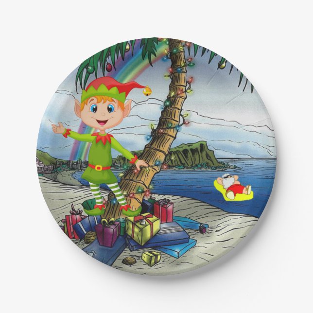 Christmas Paper Plates, Elf Plate (Front)