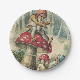 Christmas Paper Plates, Elf Vintage Plate