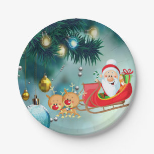 Christmas Paper Plates, Santa Paper Plate