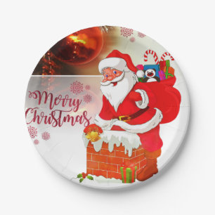 Christmas Paper Plates, Santa Plate