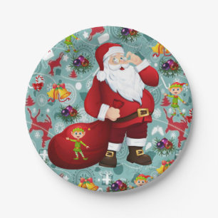 Christmas Paper Plates, Santa Plate
