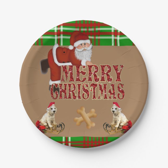 Christmas Paper Plates, Santa Plate (Front)