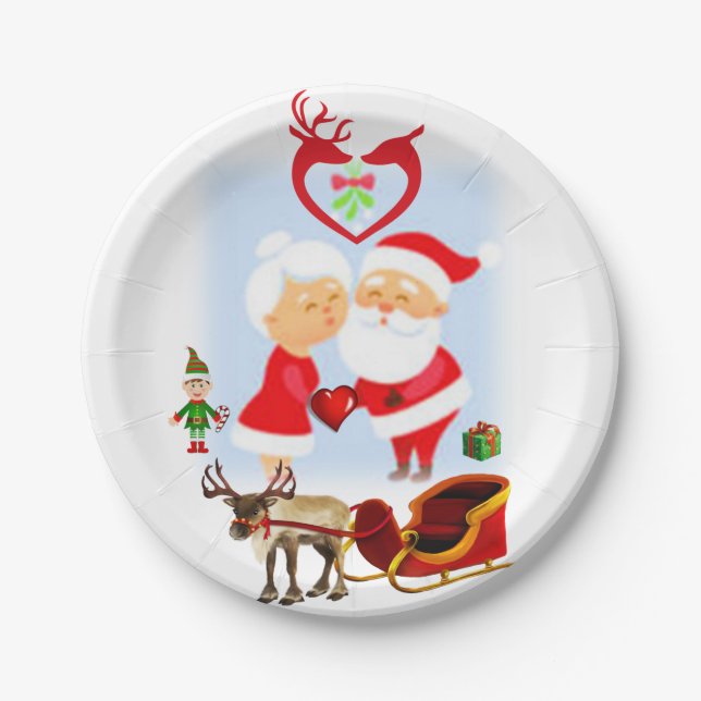 Christmas Paper Plates, Santa Plate (Front)