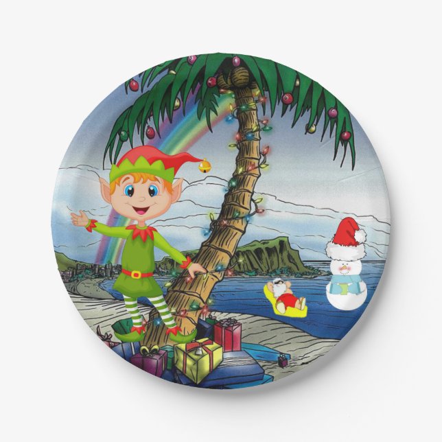 Christmas Paper Plates, Snowman Plate (Front)