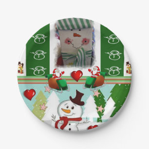 Christmas Paper Plates, Snowman Plate