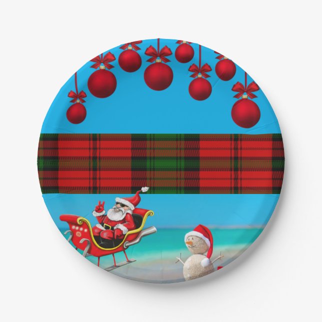 Christmas Paper Plates, Snowman Plate (Front)