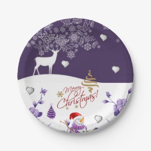 Christmas Paper Plates, Snowman Plate
