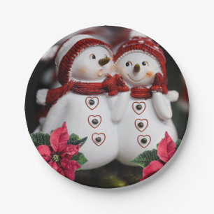 Christmas Paper Plates, Snowman Plate