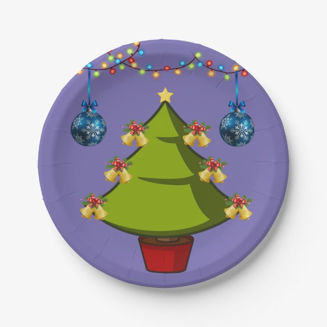Christmas Paper Plates, Tree Paper Plate (Front)