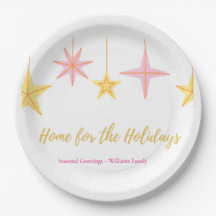 Christmas Paper Plates with Holiday Motifs