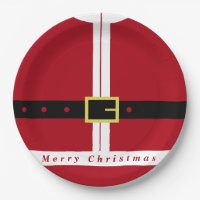Christmas Paper Plates with Santa Claus Design