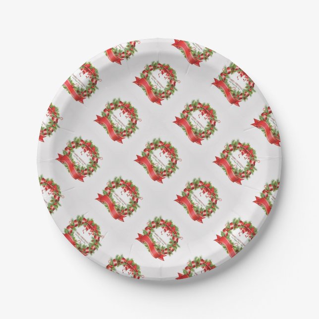 Christmas Paper Plates/Wreath Plate (Front)