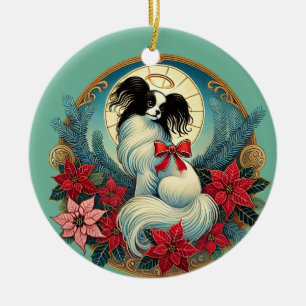 Christmas Papillon Ceramic Tree Decoration