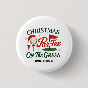 Christmas Par-Tee On The Green Funny Golf Christma 3 Cm Round Badge