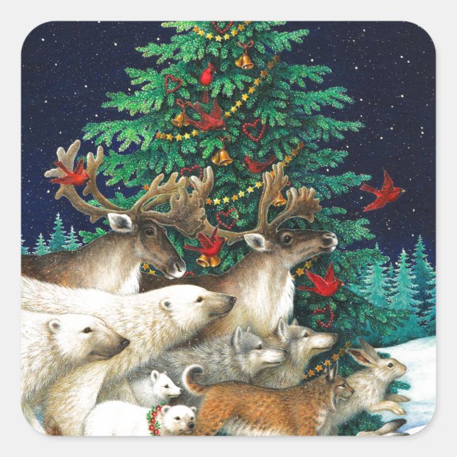 Christmas Parade Square Sticker (Front)