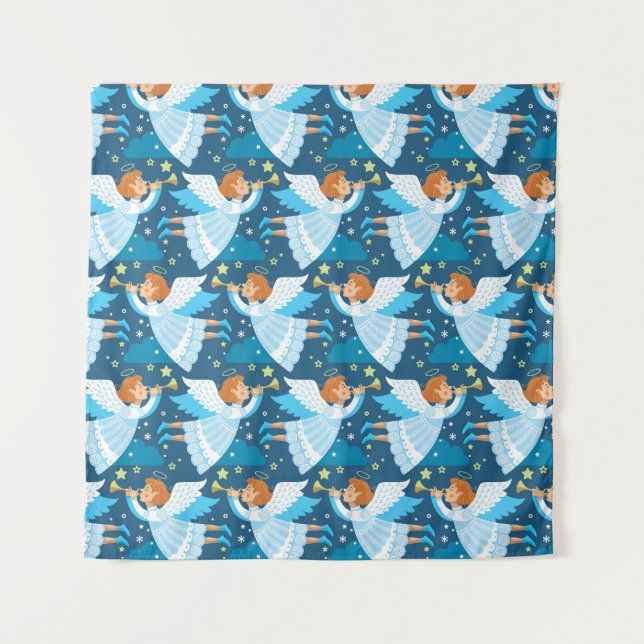 Christmas Paraphernalia Postcard Illustration Tapestry (Front)