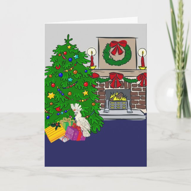christmas parrot holiday card (Front)