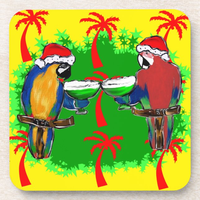 CHRISTMAS PARROTS COASTER (Front)
