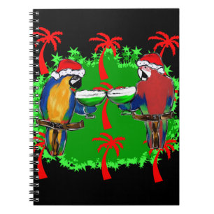 CHRISTMAS PARROTS SPIRAL NOTEBOOK