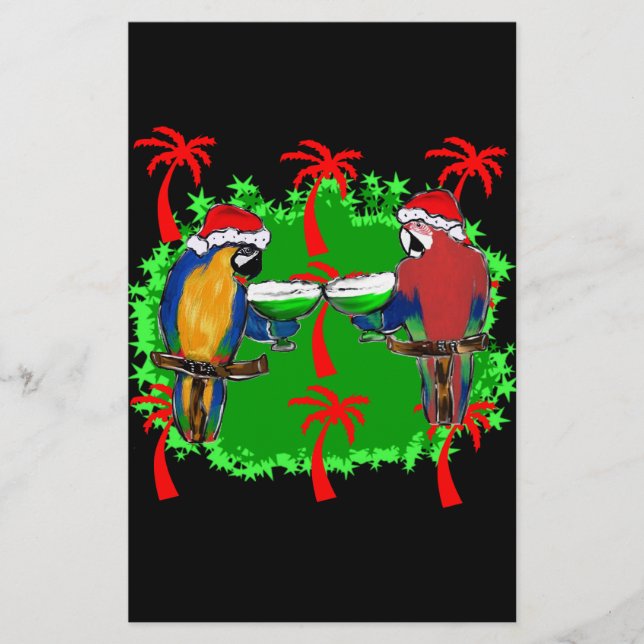 CHRISTMAS PARROTS STATIONERY (Front)