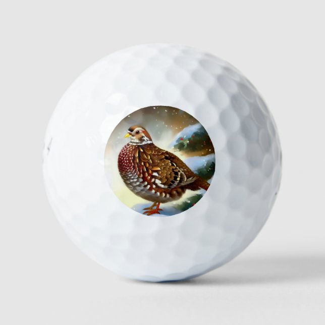 Christmas Partridge (1) Golf Balls (Front)