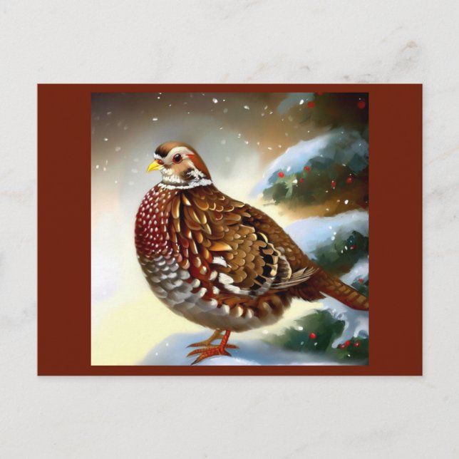 Christmas Partridge 1 Holiday Postcard (Front)
