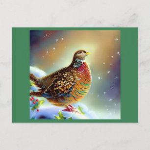Christmas Partridge 3 Holiday Postcard