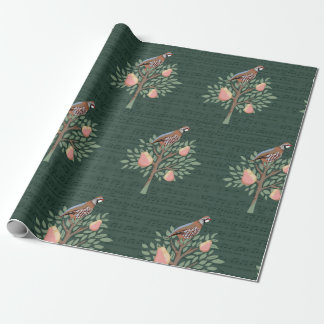 Christmas partridge in a pear tree wrapping paper