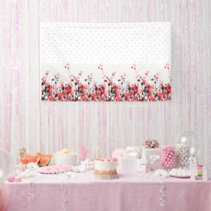 Christmas Party Banner Floral Holiday Sign