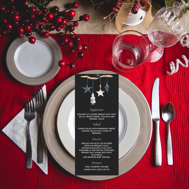 Christmas party black blue nordic menu (Creator Uploaded)