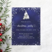 Christmas Party blue silver glitter sparkle