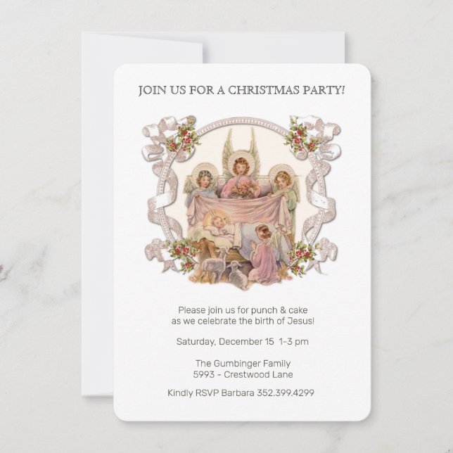 Christmas Party Celebration for Jesus Invitation (Front)