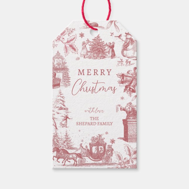 Christmas Party Chinoiserie Gift Tags (Front)