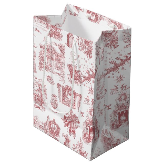 Christmas Party Chinoiserie Medium Gift Bag (Front Angled)