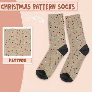 Christmas Party Christmas Candy Pattern Socks