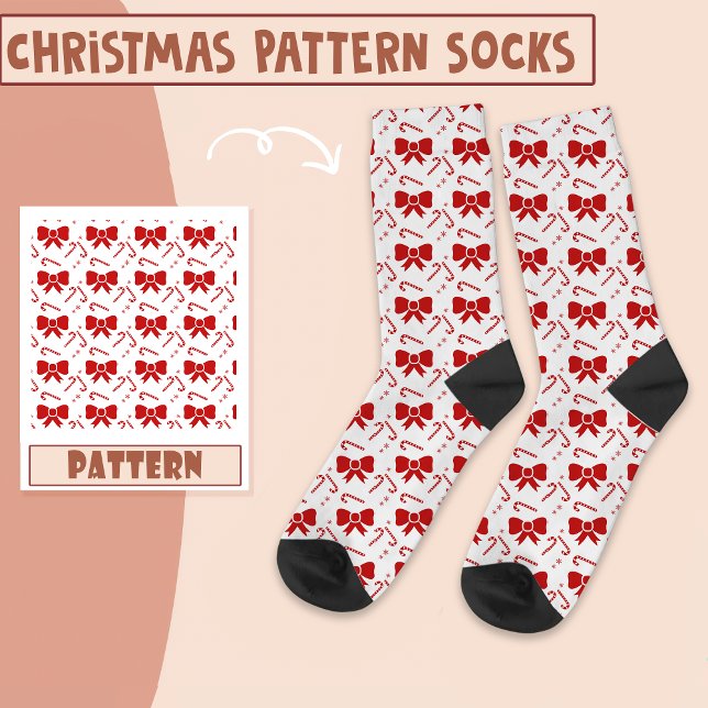 Christmas Party Christmas Candy Red Pattern  Socks (Creator Uploaded)