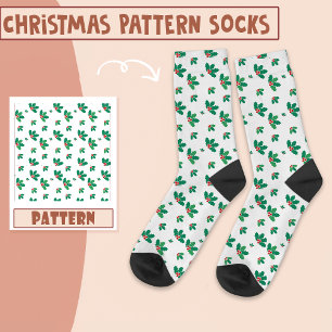Christmas Party Christmas Leaf Green Pattern Socks
