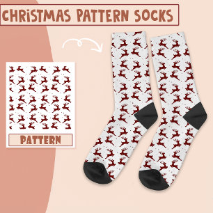 Christmas Party Christmas Reindeer Red Pattern Socks