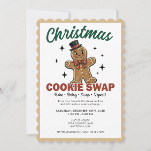 Christmas Party Cookie Exchange Invitation Retro