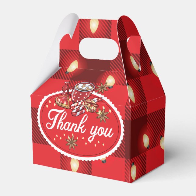 Christmas Party Cookies and Cocoa Thank you Favour Box (Front Side)