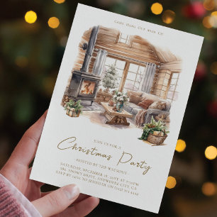 Christmas Party Cosy Watercolor Home Invitation