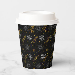Christmas Party Cups Size: 8oz Paper Cup with Lid